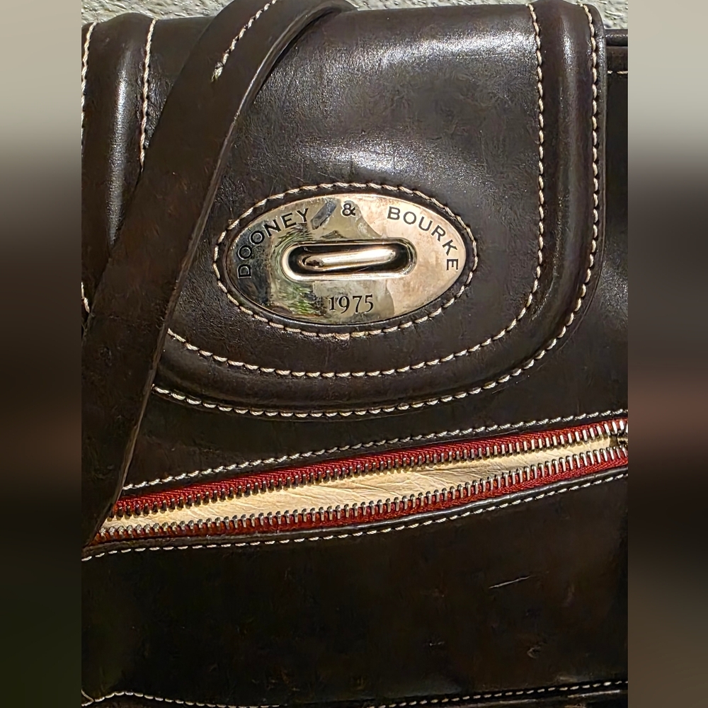 Dooney & Bourke Dark Brown Leather Crossbody Bag - Picture 6 of 9